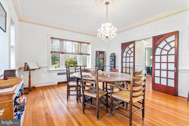 Chandelier, Dining room, Interior, Wood Texture Flooring