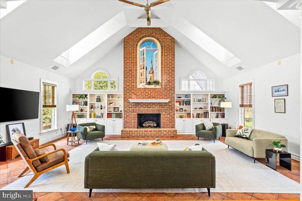 Fireplace, Interior, Living room, Stone Walls