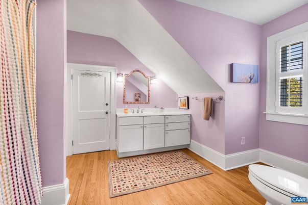 Bathroom, Dual Sink Vanities, Interior, Wood Texture Flooring