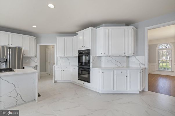 Interior, Kitchen, Marble, Marble Walls, Recessed Lighting, Stainless Steel Appliances
