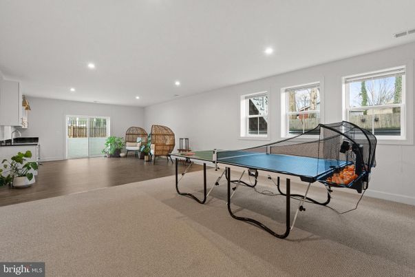 Game Room, Interior, Recessed Lighting, Wood Texture Flooring