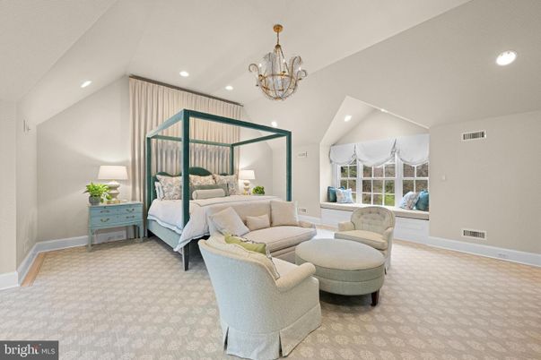 Bedroom, Chandelier, Interior, Recessed Lighting
