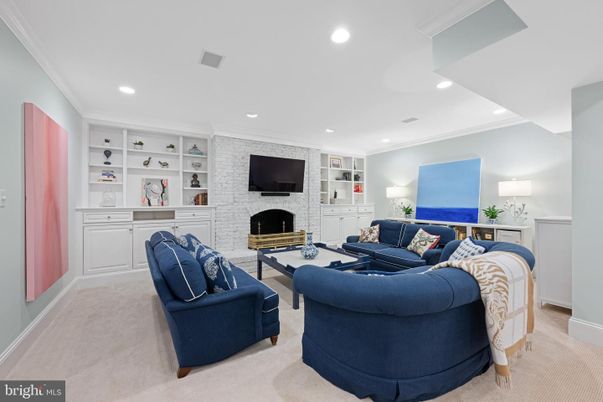 Fireplace, Interior, Living room, Recessed Lighting, Stone Walls
