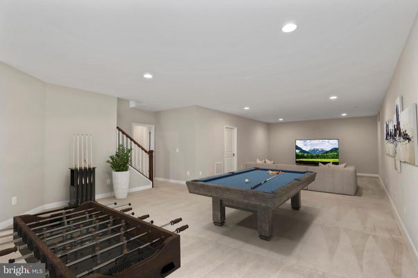 Billiard Table, Game Room, Interior, Recessed Lighting