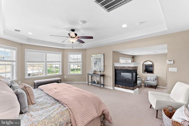 Bedroom, Fireplace, Interior, Recessed Lighting