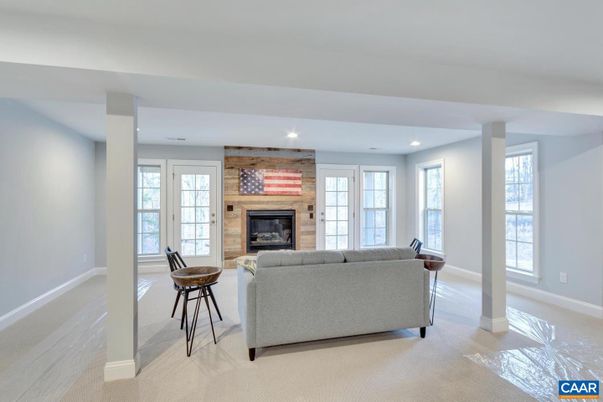Fireplace, Interior, Living room, Recessed Lighting