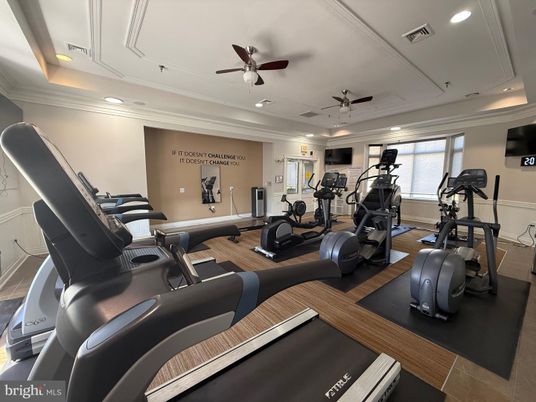 Fitness Equipment, Gym, Interior, Recessed Lighting