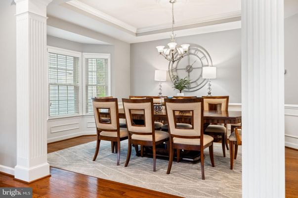 Chandelier, Dining room, Interior, Wood Texture Flooring
