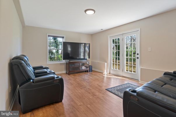 Home Theatre Room, Interior, Living room, Recessed Lighting, Wood Texture Flooring