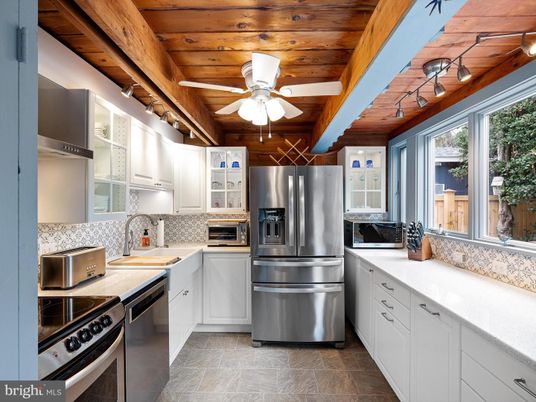 Interior, Kitchen, Stainless Steel Appliances, Wooden Beams, Wooden Ceilings