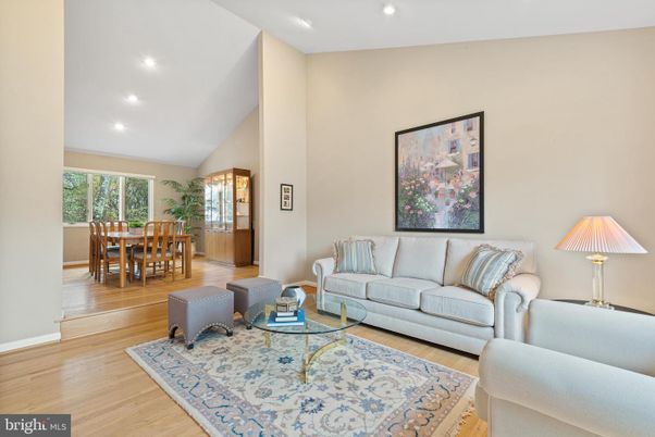 Dining room, Interior, Living room, Recessed Lighting, Wood Texture Flooring