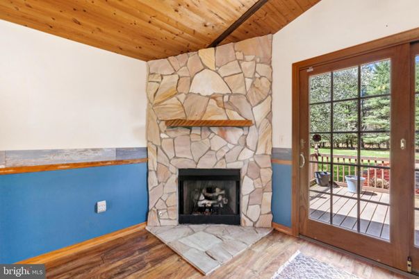 Fireplace, Interior, Stone Walls, Wooden Beams, Wooden Ceilings, Wood Texture Flooring