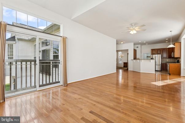 Empty room, Interior, Kitchen, Recessed Lighting, Wood Texture Flooring