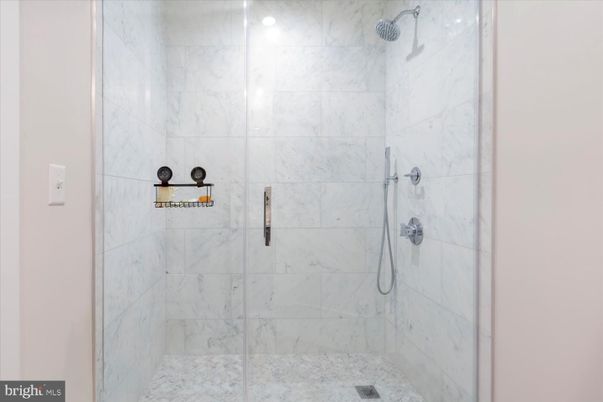 Bathroom, Glass Shower, Interior, Marble Walls