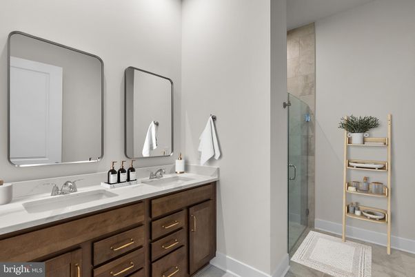 Bathroom, Dual Sink Vanities, Glass Shower, Interior