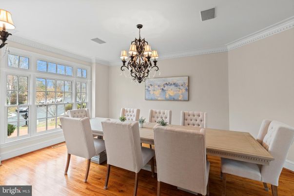Chandelier, Dining room, Interior, Wood Texture Flooring