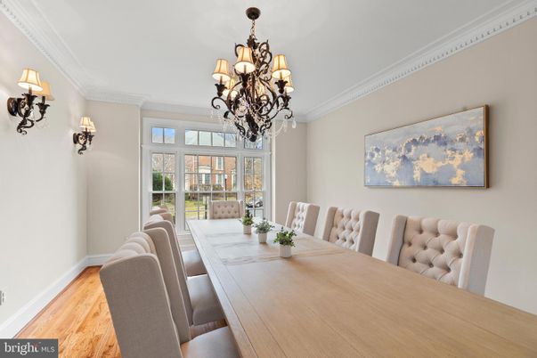 Chandelier, Dining room, Interior, Wood Texture Flooring