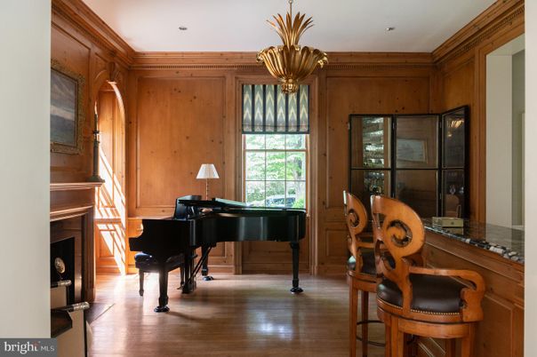 Interior, Pendant Lights, Piano, Wood Texture Flooring, Wooden Walls