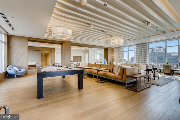 Billiard Table, Dining room, Game Room, Interior, Living room, Pendant Lights, Recessed Lighting, Wood Texture Flooring