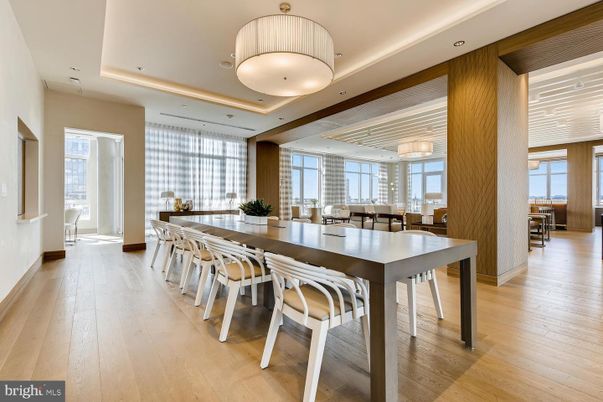 Dining room, Interior, Pendant Lights, Recessed Lighting, Wood Texture Flooring