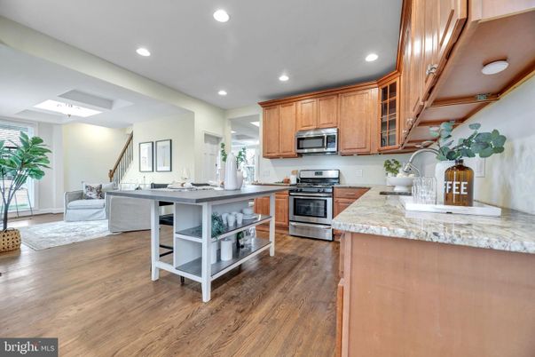Interior, Kitchen, Living room, Recessed Lighting, Stainless Steel Appliances, Wood Texture Flooring