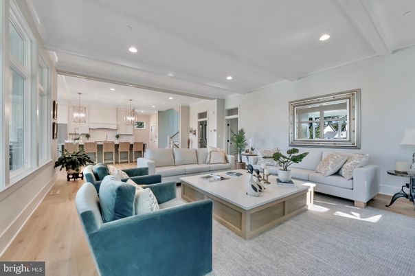 Interior, Kitchen, Living room, Pendant Lights, Recessed Lighting, Wood Texture Flooring