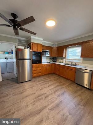 Interior, Kitchen, Stainless Steel Appliances, Wood Texture Flooring