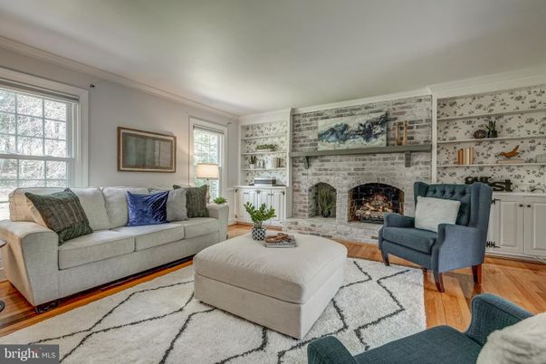 Fireplace, Interior, Living room, Stone Walls, Wood Texture Flooring