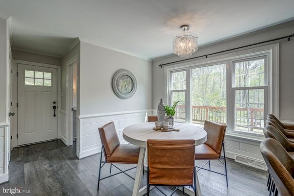 Chandelier, Dining room, Interior, Wood Texture Flooring