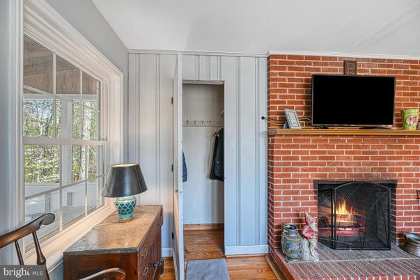 Fireplace, Interior, Stone Walls, Wood Texture Flooring