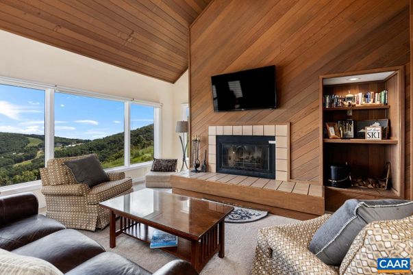 Fireplace, Interior, Living room, Wooden Ceilings, Wooden Walls