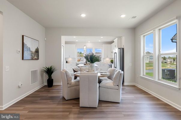 Dining room, Interior, Kitchen, Recessed Lighting, Stainless Steel Appliances, Wood Texture Flooring