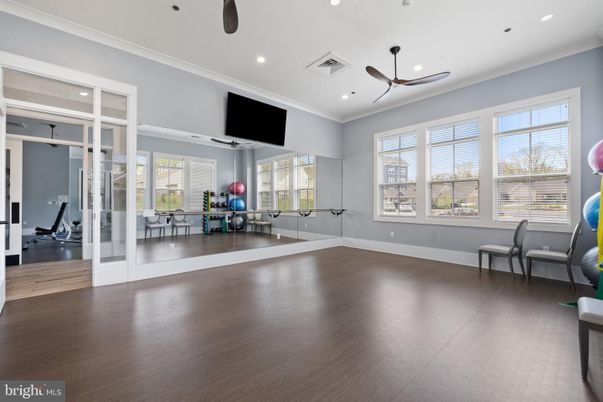 Fitness Equipment, Interior, Recessed Lighting, Wood Texture Flooring
