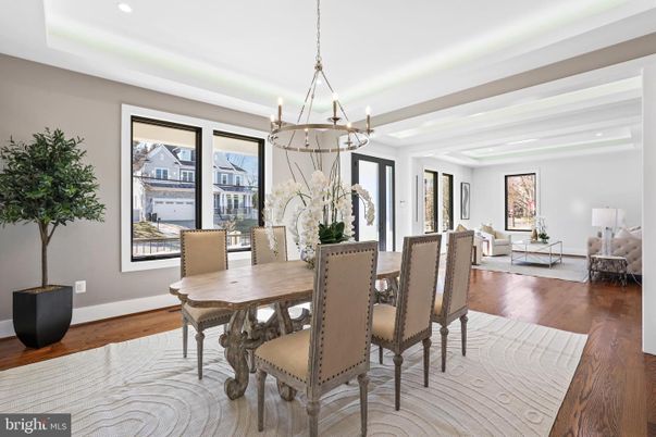 Chandelier, Dining room, Interior, Living room, Pendant Lights, Recessed Lighting, Wood Texture Flooring