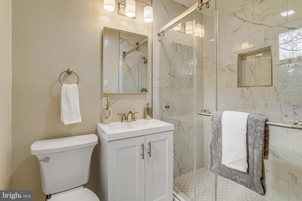 Bathroom, Glass Shower, Interior, Marble Walls