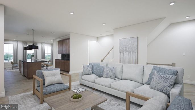 Dining room, Interior, Kitchen, Living room, Pendant Lights, Recessed Lighting, Wood Texture Flooring