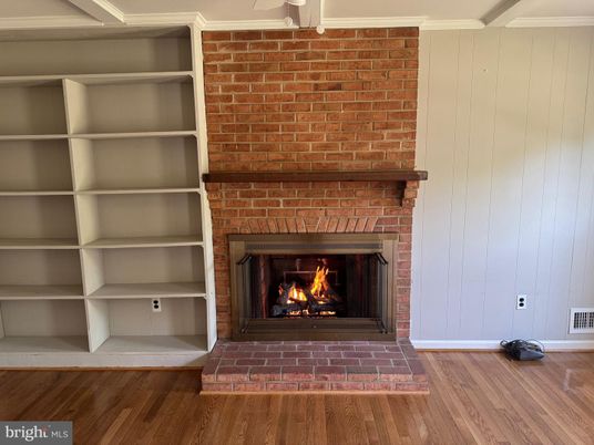 Fireplace, Interior, Stone Walls, Wood Texture Flooring