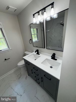 Bathroom, Dual Sink Vanities, Interior, Marble, Marble Walls