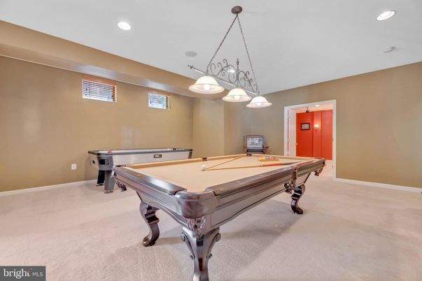 Billiard Table, Game Room, Interior, Pendant Lights, Recessed Lighting
