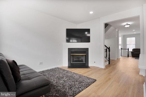 Fireplace, Interior, Recessed Lighting, Wood Texture Flooring