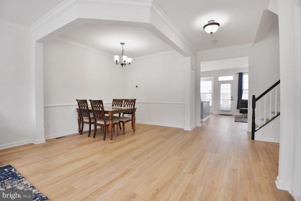 Chandelier, Dining room, Interior, Wood Texture Flooring