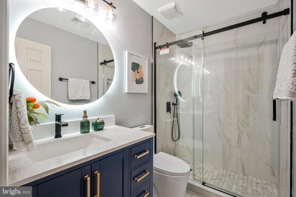 Bathroom, Glass Shower, Interior, Marble Walls