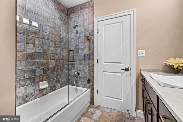 Bathroom, Glass Shower, Interior, Stone Walls