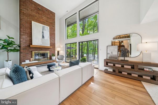 Fireplace, Interior, Living room, Stone Walls, Wood Texture Flooring