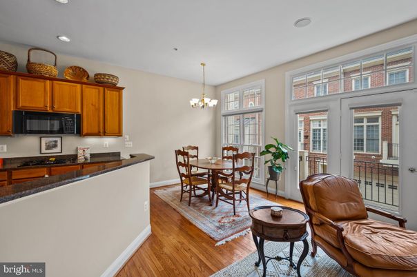 Chandelier, Dining room, Interior, Kitchen, Recessed Lighting, Wood Texture Flooring