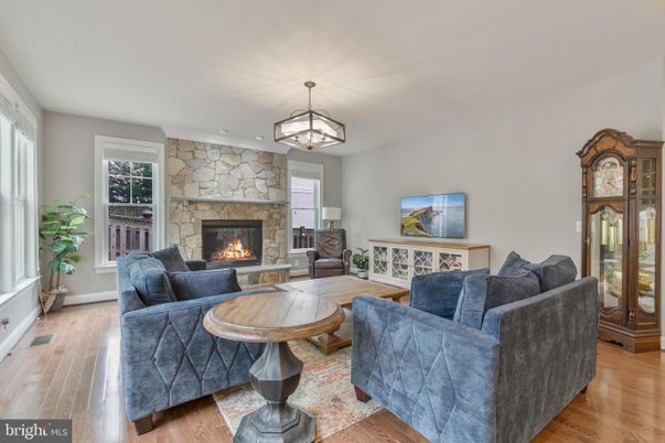 Fireplace, Interior, Living room, Stone Walls, Wood Texture Flooring