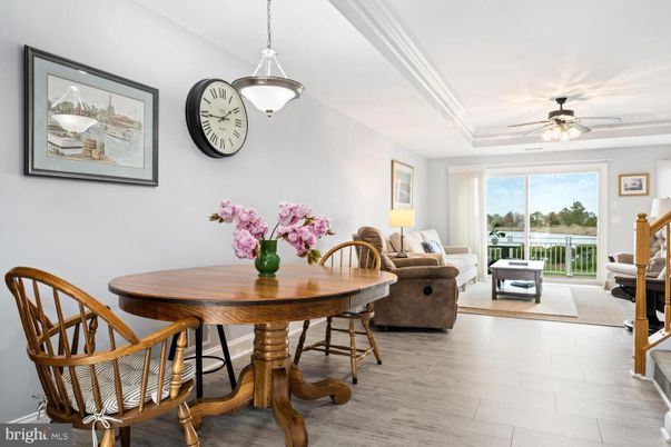 Dining room, Interior, Living room, Pendant Lights, Wood Texture Flooring