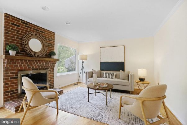 Fireplace, Interior, Living room, Recessed Lighting, Stone Walls, Wood Texture Flooring