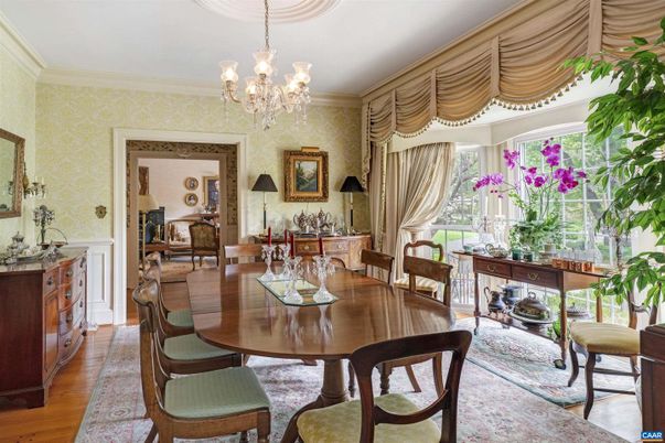 Chandelier, Dining room, Interior, Wood Texture Flooring