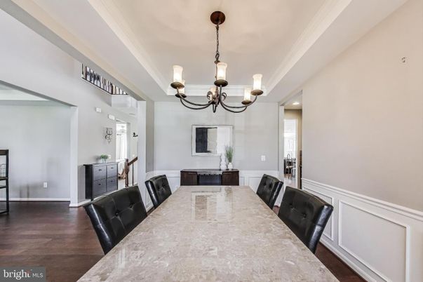 Chandelier, Dining room, Interior, Wood Texture Flooring